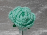 Crochet Closed Rose - Mint